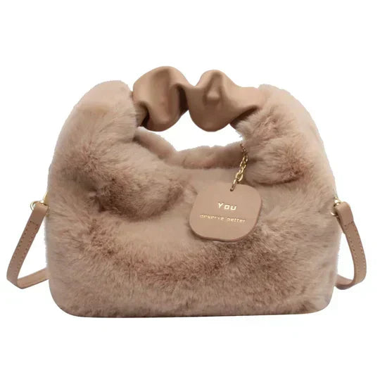 Fur Bag | Small | Long Strap | Fluffy Bag | Faux Fur Handbag-Grace Aura