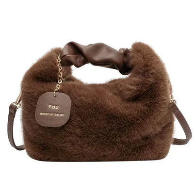 Fur Bag | Small | Long Strap | Fluffy Bag | Faux Fur Handbag-Grace Aura