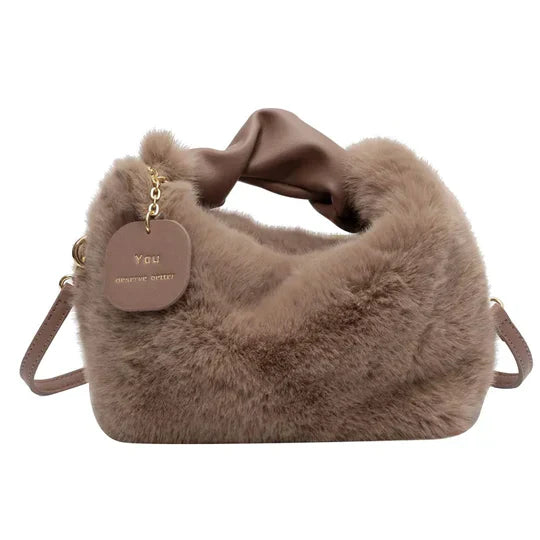 Fur Bag | Small | Long Strap | Fluffy Bag | Faux Fur Handbag-Grace Aura