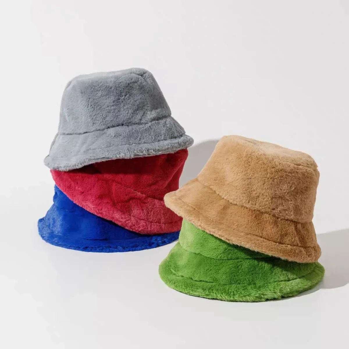 Fuzzy Bucket Hat - Women's Fluffy Fur Bucket Hat for Winter-Grace Aura