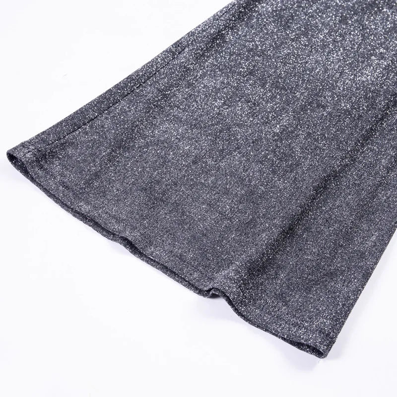 Glitter Pants - Women's High Waisted Wide Leg Sparkly Trousers-Grace Aura
