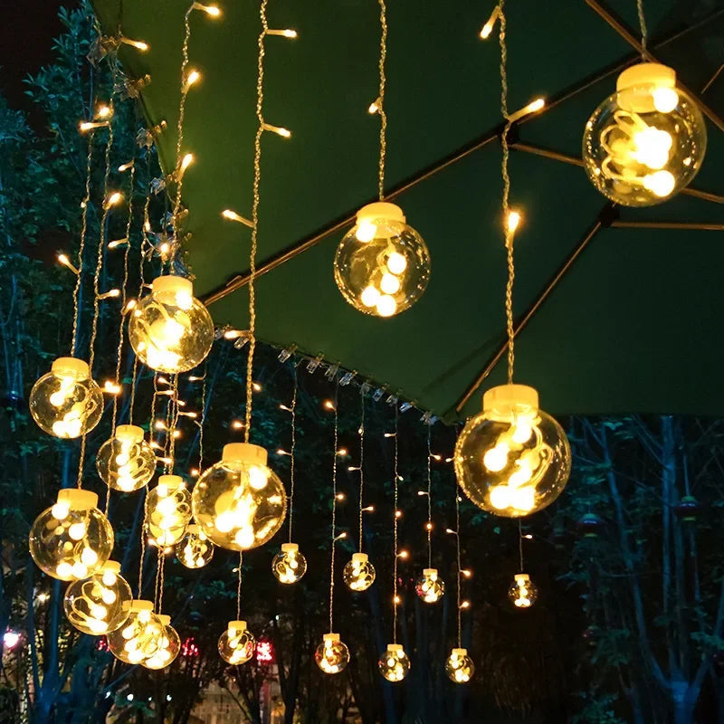Globe String lights | Hanging | LED | Outdoor Bulb Lights | Christmas Lights-Grace Aura