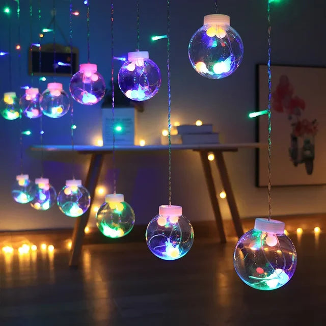 Globe String lights | Hanging | LED | Outdoor Bulb Lights | Christmas Lights-Grace Aura