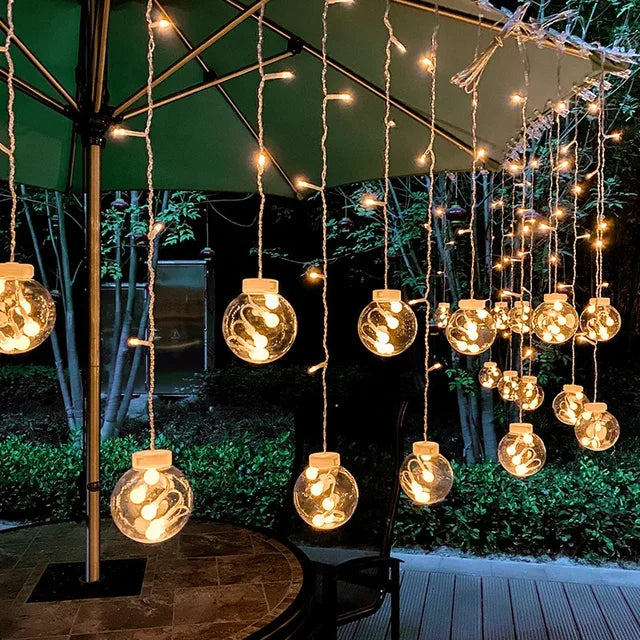 Globe String lights | Hanging | LED | Outdoor Bulb Lights | Christmas Lights-Grace Aura