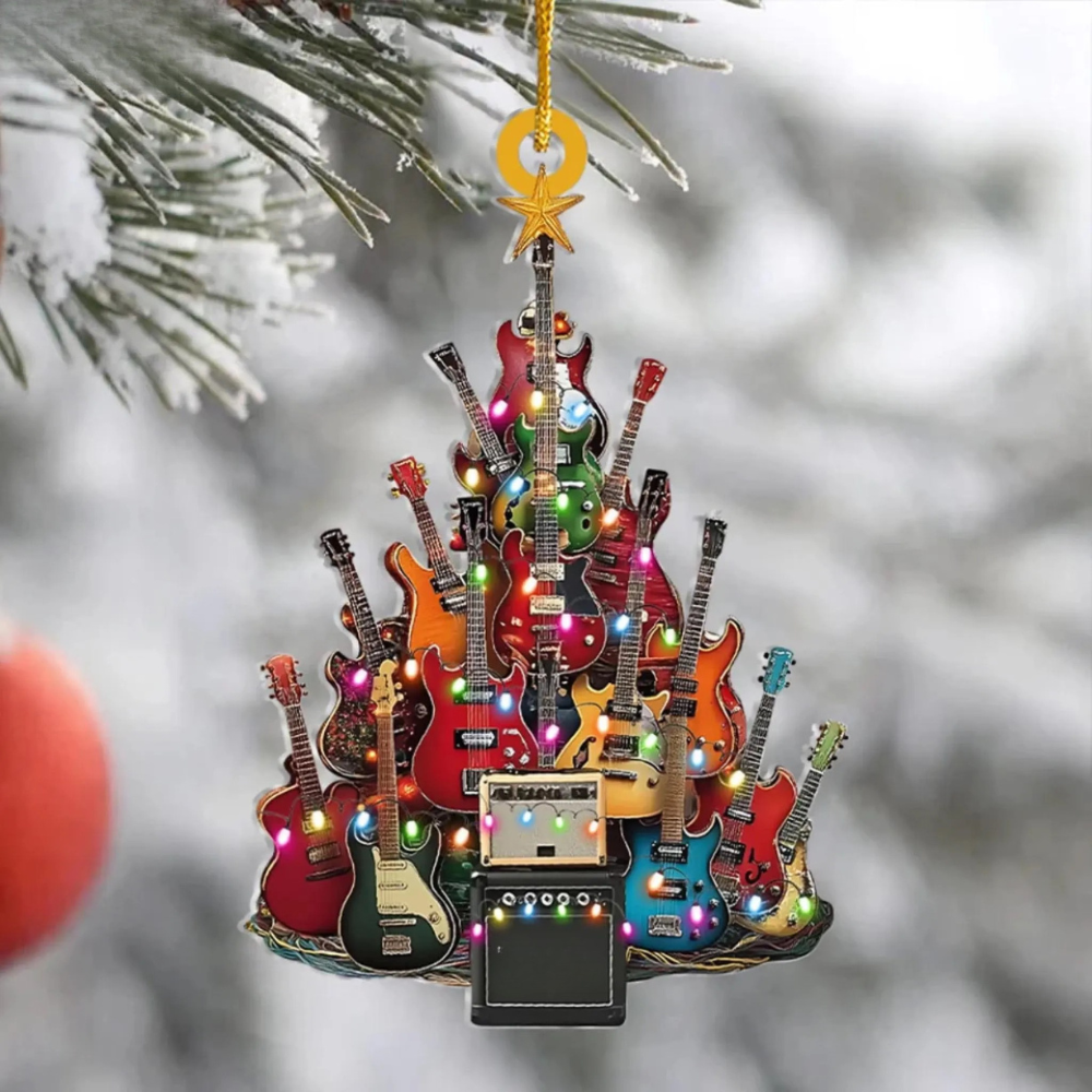 Guitar Christmas Tree Ornaments | Hanging | Baubles | Guitar Xmas Ornament | Christmas Decoration-Grace Aura
