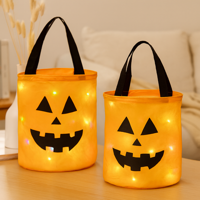 Halloween Bag - LED Lights - Trick or Treating - Pumpkin Bag - Halloween Decor-Grace Aura