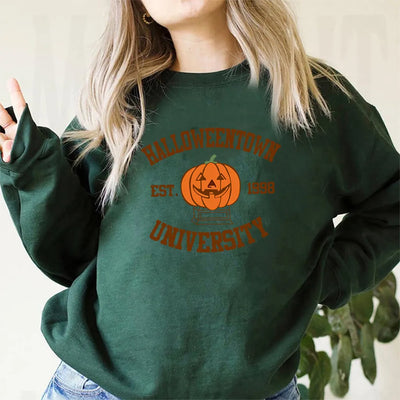 Halloween Pullover - Cozy - Loose Fit - Pumpkin Sweatshirt - Women's Halloween Jumper-Grace Aura