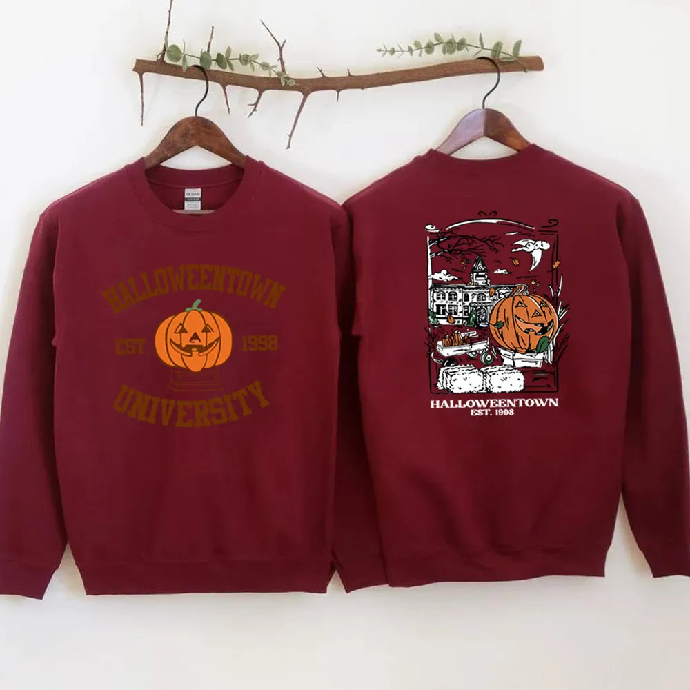 Halloween Pullover - Cozy - Loose Fit - Pumpkin Sweatshirt - Women's Halloween Jumper-Grace Aura