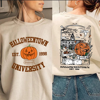 Halloween Pullover - Cozy - Loose Fit - Pumpkin Sweatshirt - Women's Halloween Jumper-Grace Aura