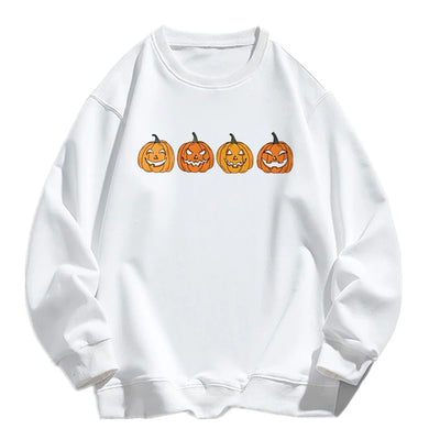 Halloween Pullover - Women's Black and White Pumpkin Jumper-Grace Aura