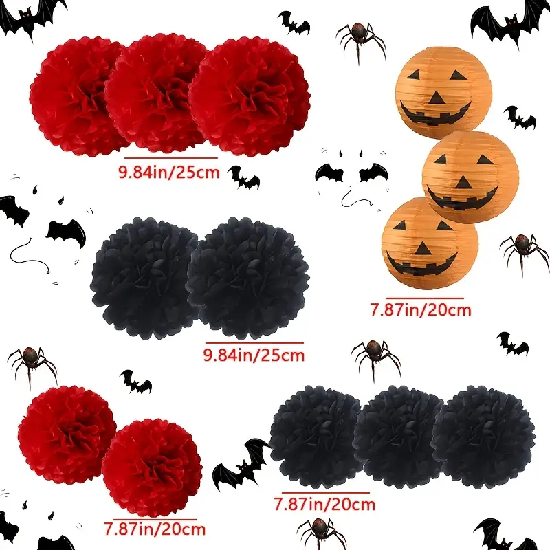 Halloween Pumpkin Lantern | Hanging | Decoration Set | Paper Lantern | Halloween Decor-Grace Aura