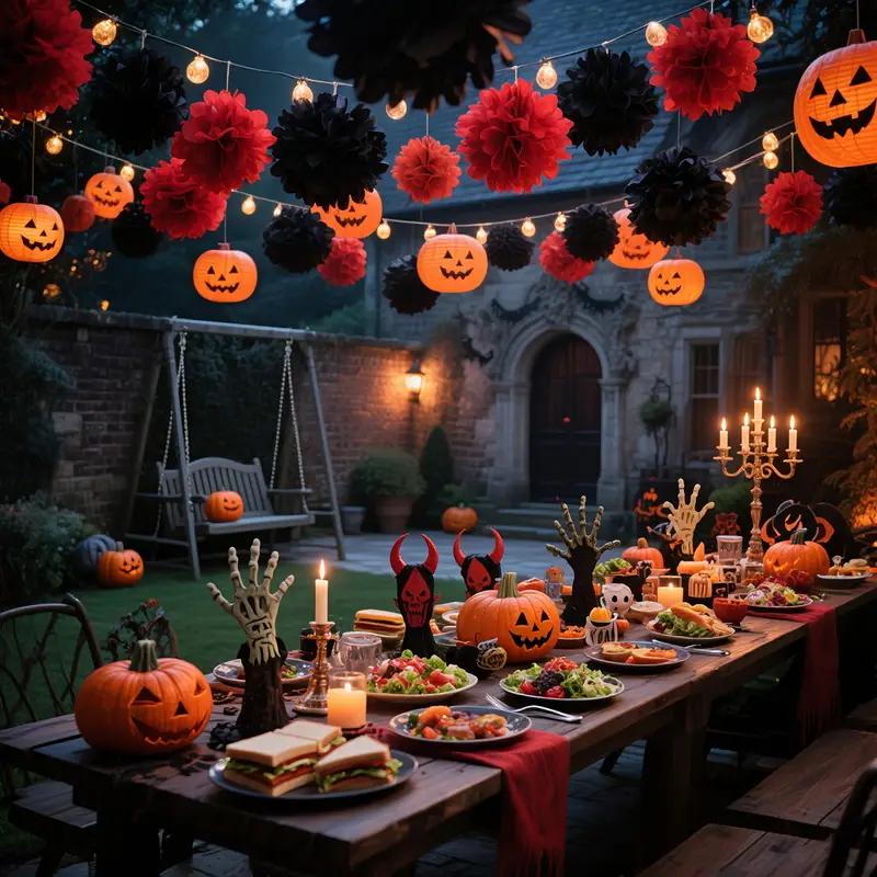 Halloween Pumpkin Lantern | Hanging | Decoration Set | Paper Lantern | Halloween Decor-Grace Aura
