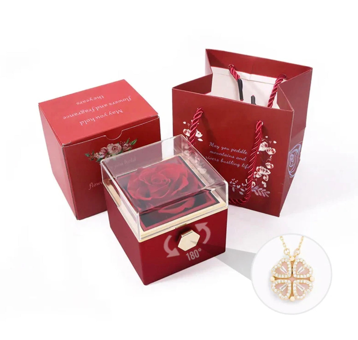 Heart Necklace - Women's Gold Silver 4 Leaf Clover Necklace-Grace Aura