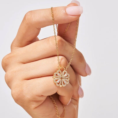 Heart Necklace - Women's Gold Silver 4 Leaf Clover Necklace-Grace Aura