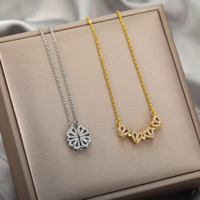 Heart Necklace | Zircon | Silver | Golden Necklace | Necklace for Ladies-Grace Aura