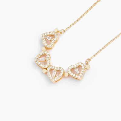 Heart Necklace | Zircon | Silver | Golden Necklace | Necklace for Ladies-Grace Aura