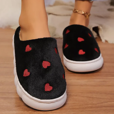 Heart Slippers | Warm | Winter | House Slippers | Women's Slippers-Grace Aura