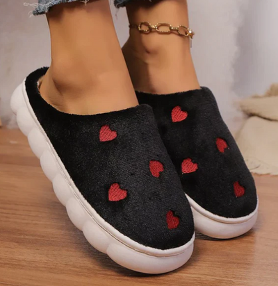 Heart Slippers | Warm | Winter | House Slippers | Women's Slippers-Grace Aura
