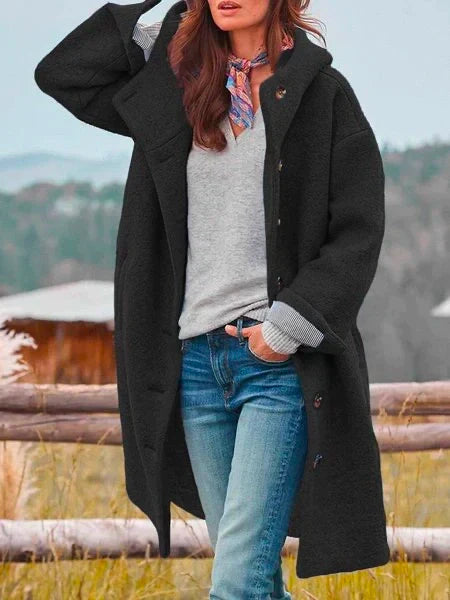 Hooded Jacket - Woolen - Teddy - Oversized Coat - Long Winter Jackets for Women -Grace Aura