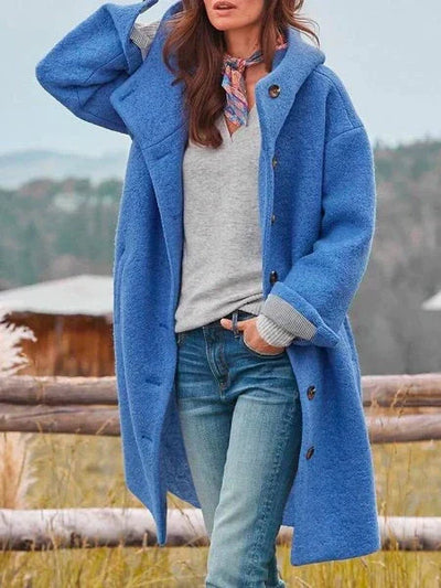 Hooded Jacket - Woolen - Teddy - Oversized Coat - Long Winter Jackets for Women -Grace Aura