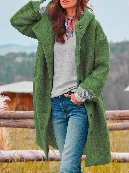 Hooded Jacket - Woolen - Teddy - Oversized Coat - Long Winter Jackets for Women -Grace Aura