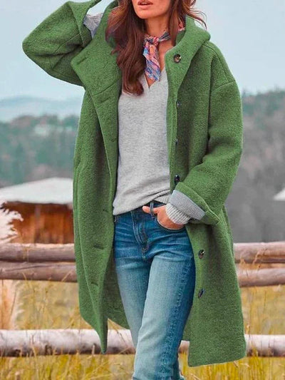 Hooded Jacket - Woolen - Teddy - Oversized Coat - Long Winter Jackets for Women -Grace Aura