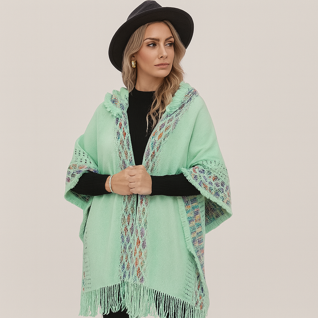 Hooded Shawl - Winter - Cape - Poncho - Women's Shawl-Grace Aura