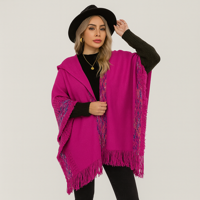 Hooded Shawl - Winter - Cape - Poncho - Women's Shawl-Grace Aura