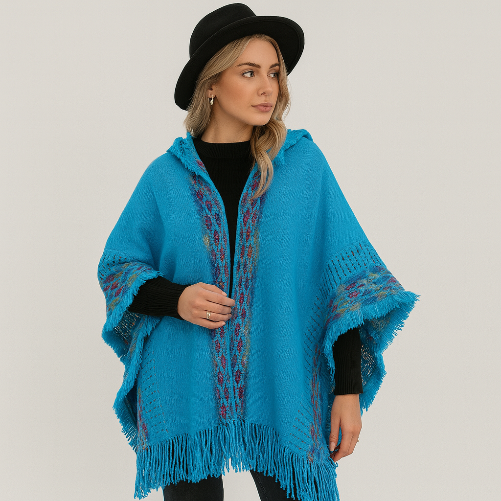 Hooded Shawl - Winter - Cape - Poncho - Women's Shawl-Grace Aura