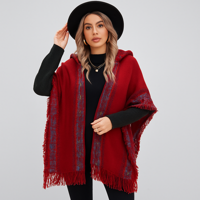 Hooded Shawl - Winter - Cape - Poncho - Women's Shawl-Grace Aura