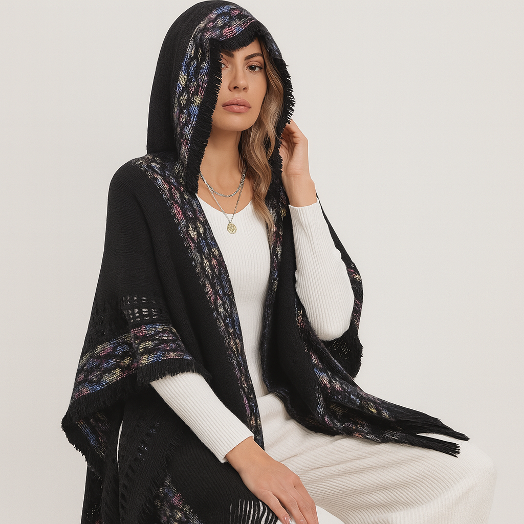 Hooded Shawl - Winter - Cape - Poncho - Women's Shawl-Grace Aura