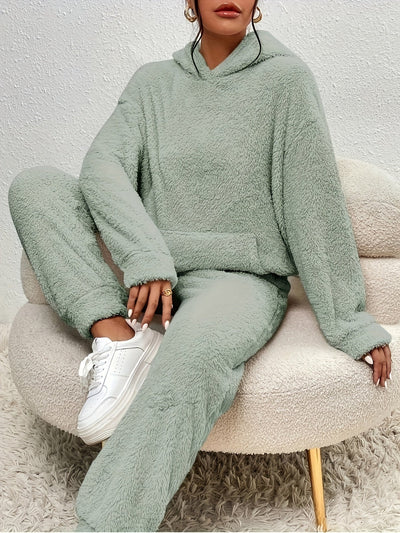 Hoodie Set - Comfy - Warm - Fleece Loungewear - Women's Two-Piece Set-Grace Aura