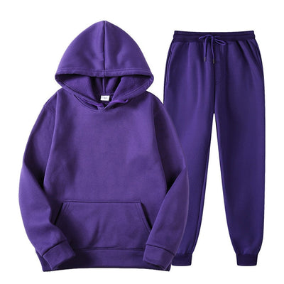 Hoodie and Jogger Set | Pullover | Drawstring | Sweat Sets | Women's Jogger Sets-Grace Aura