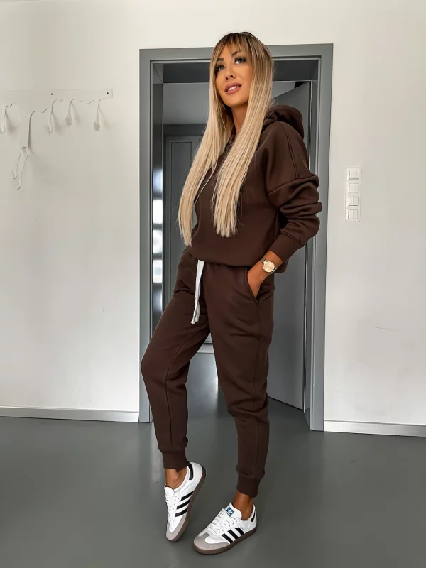 Hoodie and Sweatpants Set | Cotton | Drawstring | Sweatsuit | Women's Jogger Sets -Grace Aura