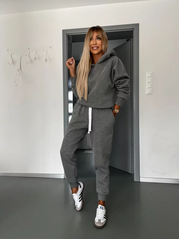 Hoodie and Sweatpants Set | Cotton | Drawstring | Sweatsuit | Women's Jogger Sets -Grace Aura
