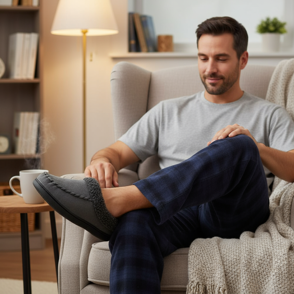 House Slippers | Winter | Fleece Lined | Indoor Slippers | Men's Slippers-Grace Aura