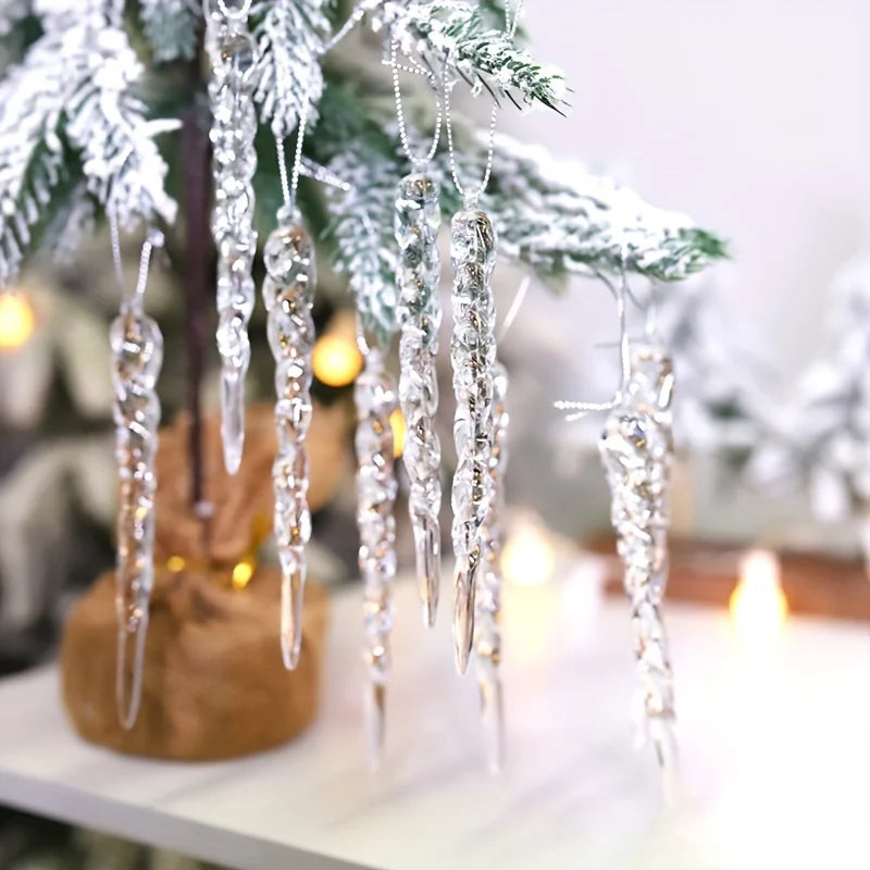 Icicle Ornaments - Hanging Icicle Decorations for Christmas Tree-Grace Aura