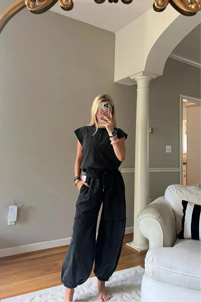 Jumpsuit | Casual | Short Sleeve | Jogger Jumpsuit | Women's Jumpsuit-Grace Aura