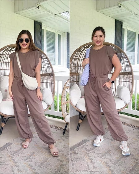 Jumpsuit | Casual | Short Sleeve | Jogger Jumpsuit | Women's Jumpsuit-Grace Aura