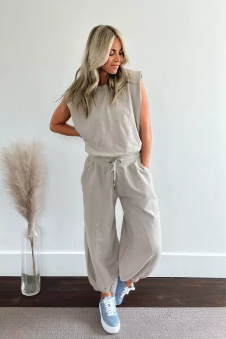 Jumpsuit | Casual | Short Sleeve | Jogger Jumpsuit | Women's Jumpsuit-Grace Aura