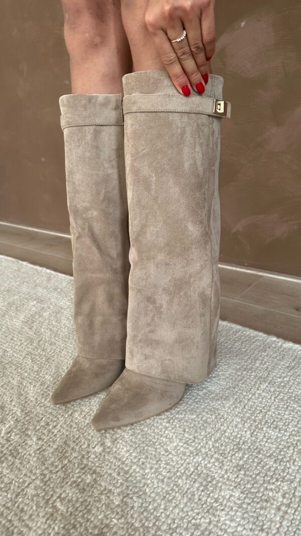 Knee High Boots | Chunky Heel | Zip-Up | Suede Boots | Women's Boots-Grace Aura