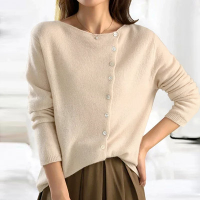 Knit Sweater | Button-Up | Long Sleeve | Cardigan Sweater | Women's Clothing-Grace Aura