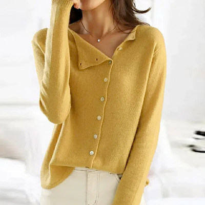 Knit Sweater | Button-Up | Long Sleeve | Cardigan Sweater | Women's Clothing-Grace Aura