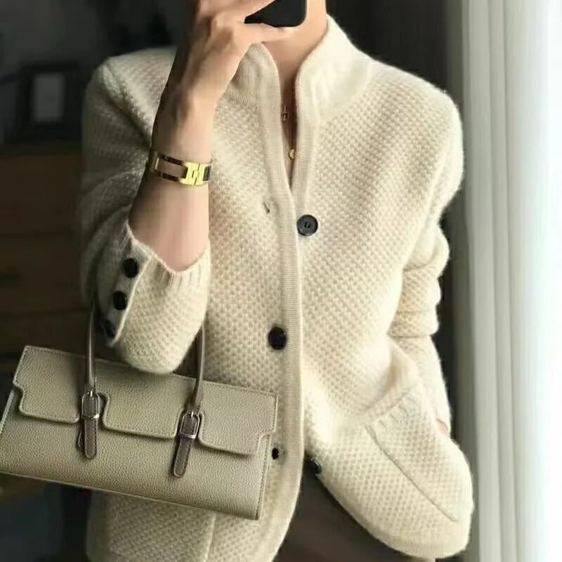 Knit Sweater | Button-Up | Warm | Cardigan Jacket | Women's Clothing-Grace Aura