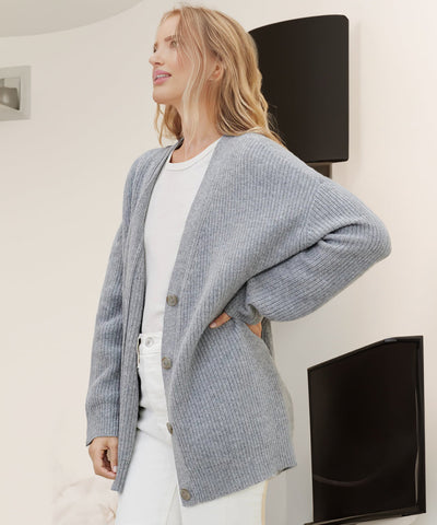 Knitted Cardigan | Button-Up | V-Neck | Oversized Cardigan | Women's Knitwear-Grace Aura