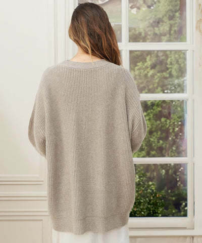 Knitted Cardigan | Button-Up | V-Neck | Oversized Cardigan | Women's Knitwear-Grace Aura