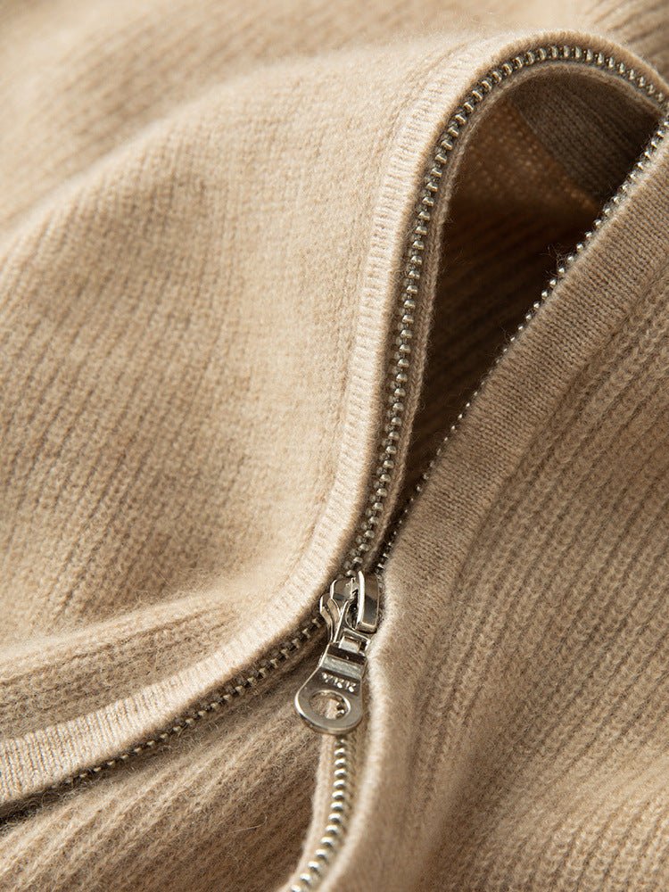 Knitted Cardigan - Men's Warm Zip-Up Cardigan Sweater-Grace Aura