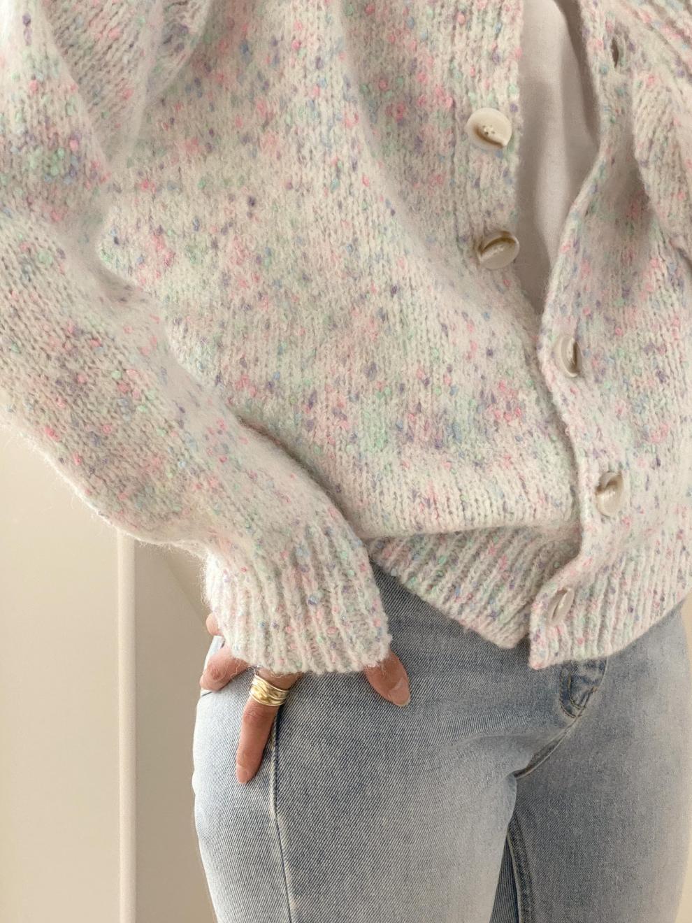 Knitted Cardigan - Oversized - Button-Up - Cardigan Sweater - Women's Cardigan-Grace Aura