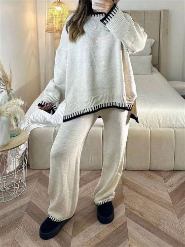 Knitted Co-Ord | Oversized Jumper | Two-Piece Set | Women's Loungewear | Lounge Sets-Grace Aura