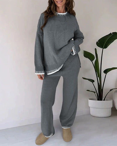 Knitted Co-Ord | Oversized Jumper | Two-Piece Set | Women's Loungewear | Lounge Sets-Grace Aura